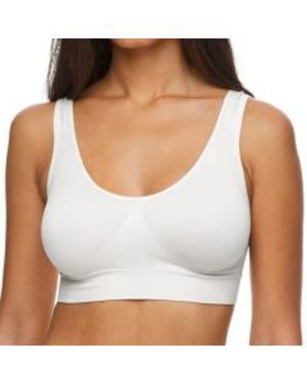ZonePro seamless comfort pullover bra, White 1X, 2pk